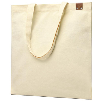 Сумка для покупок IVORY 325 г/м² с PU нашивкой, чёрный