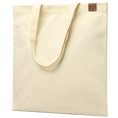 Сумка для покупок IVORY 325 г/м² с PU нашивкой, чёрный