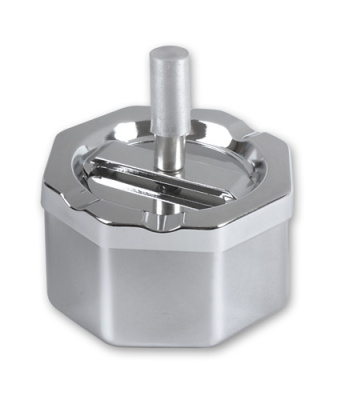 Пепельница SQuire восьмиугольная, покрытие никель, с й ручкой, 90 мм