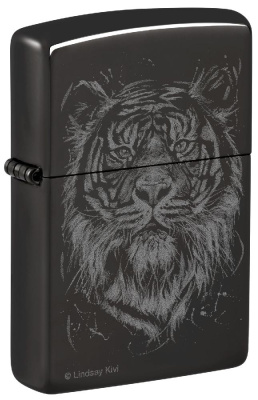 Зажигалка ZIPPO Big Cat с покрытием High Polish Black, латунь, глянцевая, 38x13x57 мм