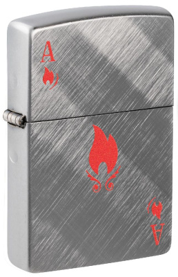 Зажигалка ZIPPO Ace Design с покрытием Brushed Chrome, латунь, 38x13x57 мм