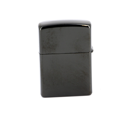 Зажигалка ZIPPO Classic с покрытием Ebony™, латунь,  с логотипом, глянцевая, 38x13x57 мм