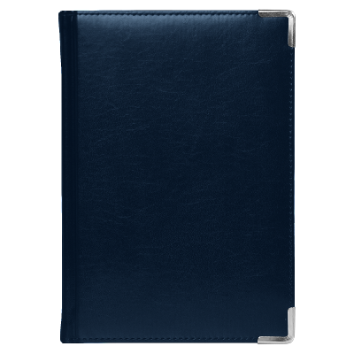 Ежедневник полудатированный Classic Pristine Silver А5, еталлическими уголками, в твердой обложке с поролоном