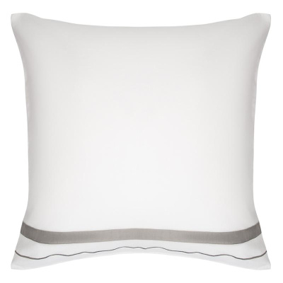 Набор из двух наволочек из сатина  с серым кантом из коллекции essential, 70х70 см