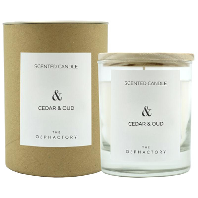 Свеча ароматическая the olphactory, &, cedar&oud, 40 ч