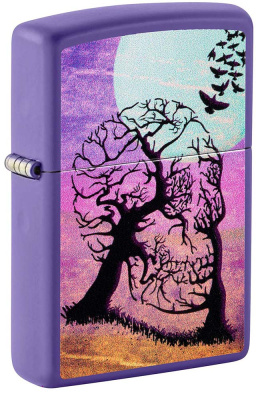 Зажигалка ZIPPO Skull Tree с покрытием Purple Matte, латунь,  38x13x57 мм