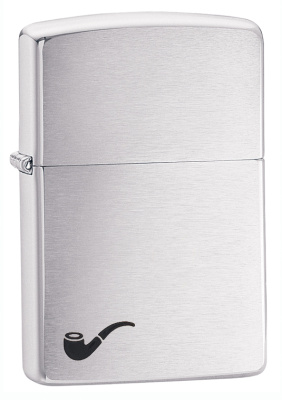 Зажигалка для трубок ZIPPO Pipe с покрытием e Brushed Chrome, латунь, 36x12x56 мм