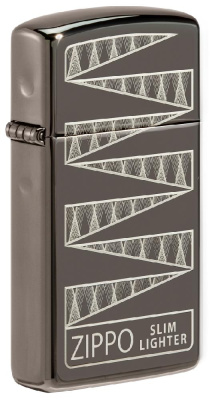 Зажигалка 65th Anniversary Zippo Slim® с покрытием Black Ice®, латунь, 29x10x60 мм