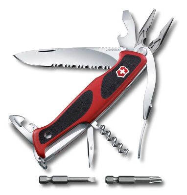 Нож перочинный VICTORINOX RangerGrip 174 Handyman, 130 мм, 17 фнк, с фиксатором,  с чёрным
