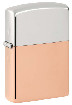 Зажигалка ZIPPO Bimetal с двойным металлическим покрытием, медьлатунь, медная, 38x13x57 мм