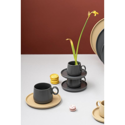 Набор из двух чашек с блюдцами  из коллекции essential, 120 мл