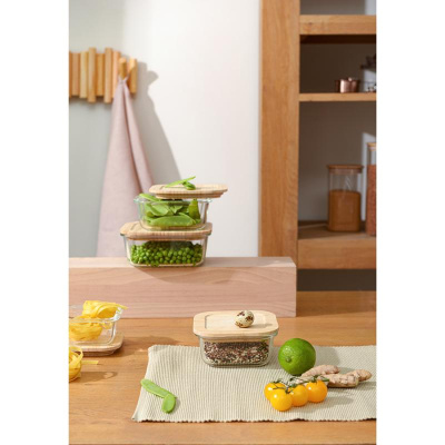 Контейнер для запекания и хранения eco store с крышкой из бамбука, 520 мл