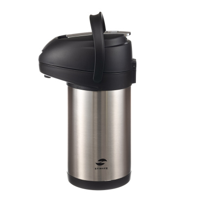 Термос с помпой Stinger, 3 л, широкий, нержавеющая , 24,4 х 17,5 х 37,2 см