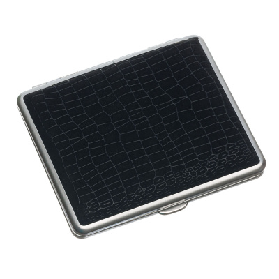 Портсигар SQuire, натуральная кожа,  со вставками, 98х90х18,5 мм