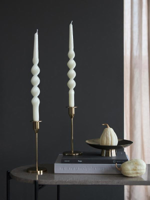 Набор из двух свечей ового цвета из коллекции essential, 35 см