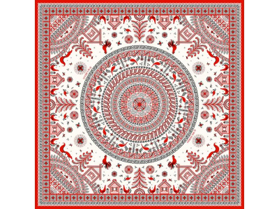 Платок Мезенская роспись