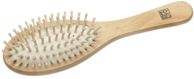 Щетка Dewal Beauty серия "Дерево" массажная с деревянным штифтом, овальная