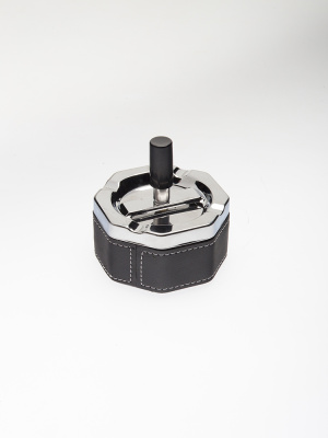 Пепельница SQuire восьмиугольная, покрытие никель  иск кожа