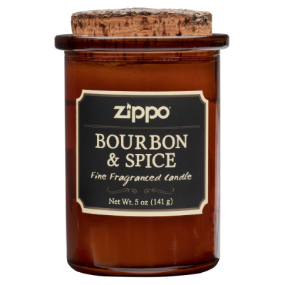 Ароизированная свеча ZIPPO Bourbon & Spice, воскхлопоккора древесиныстекло, 70x100 мм