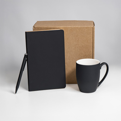 Набор подарочный ARISTOCRATIC: ежедневник, ручка, кружка, черный/золото