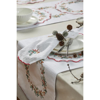 Дорожка на стол festive wreath из коллекции new year essential, 45х150 см