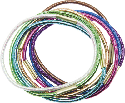 Резинки для волос Dewal Beauty  блестящие, midi (8 шт)