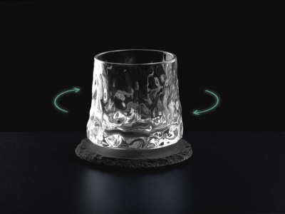 Вращающийся бокал для виски на сланцевом костере Bromo