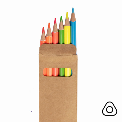 Цветные карандаши NEON, 6 цветов, дерево, картон