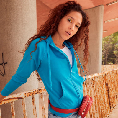 Толстовка без начеса "Ladies Lightweight Hooded Sweat", белый, XS, 80% х/б 20% полиэстер, 240 г/м2