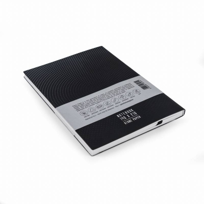 Блокнот линованный Pininfarina из каменной бумаги в мягкой обложке, А5, черный