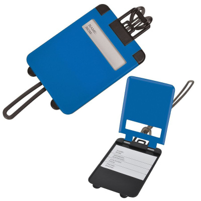 Бирка багажная  "Чемодан",  белый, 5.6*7.8 см, пластик,