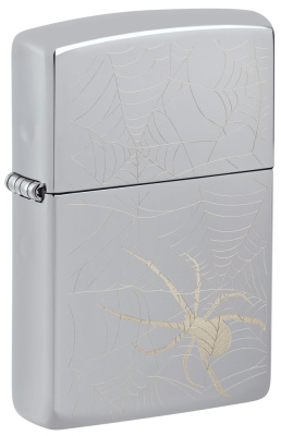 Зажигалка ZIPPO Spider Design с покрытием High Polish Chrome, латунь, 38x13x57 мм