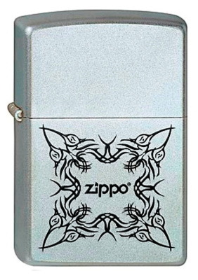 Зажигалка ZIPPO Tattoo Design, с покрытием Satin Chrome™, латунь, 38x13x57 мм