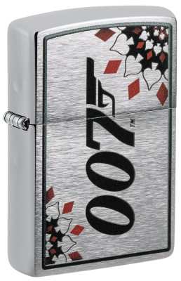 Зажигалка ZIPPO James Bond™ с покрытием Brushed Chrome, латунь, 38x13x57 мм