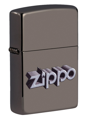 Зажигалка ZIPPO Zippo Design с покрытием Black Ice®, латунь, глянцевая, 38x13x57 мм
