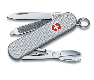 Ножбрелок VICTORINOX Classic Alox, 58 мм, 5 функций, алюминиевая рукоять