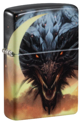 Зажигалка ZIPPO Dragon Design с покрытием Glow In The Dark Green, латунь, 38x13x57 мм