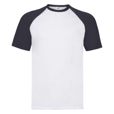 Футболка "Short Sleeve Baseball T", белый с красным_L, 100% х/б, 160 г/м2