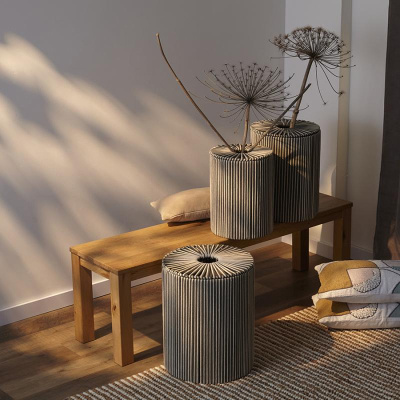 Корзина плетеная dholak grey из коллекции ethnic, размер l