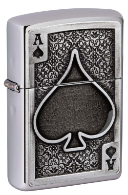 Зажигалка ZIPPO Ace Of Spades с покрытием Brushed Chrome, латунь, 38x13x57 мм