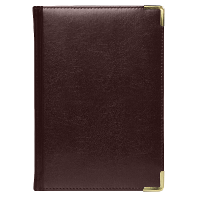 Ежедневник полудатированный Classic Pristine Gold А5, еталлическими уголками, в твердой обложке с поролоном