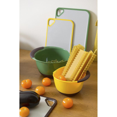 Доска разделочная из пшеничного волокна homi, 29х20 см,  с желтым кантом