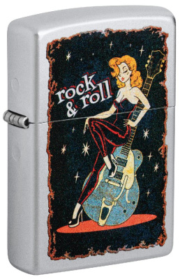 Зажигалка ZIPPO Cool Chick с покрытием Satin Chrome, латунь, 38x13x57 мм