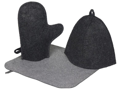 Банный набор из шапки, рукавицы и коврика Calm