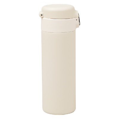 Термобутылка (термос) Kyoto вакуумная, стальная, 440 мл, матовая, кремовая