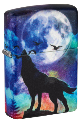 Зажигалка ZIPPO Wolf Design с покрытием 540 Matte, латунь, овая, 38x13x57 мм