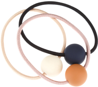 Резинки для волос Dewal Beauty "ные шарики" (3 шт)