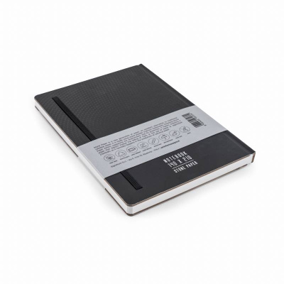 Блокнот линованный Pininfarina из каменной бумаги в твердой обложке, А5, черный