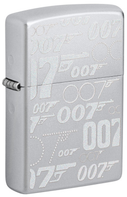 Зажигалка ZIPPO James Bond™ с покрытием Satin Chrome, латунь, 38x13x57 мм