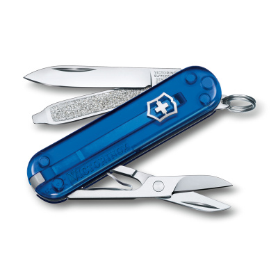 Ножбрелок VICTORINOX Classic SD Colors "Deep Ocean", 58 мм, 7 функций, полупрозрачный